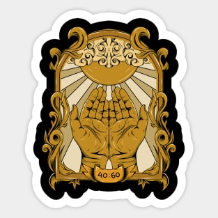 Praying Gold Hands Sticker